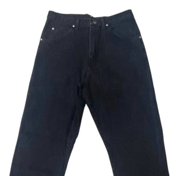 Wrangler Men's 33x34 Black Denim Ankle Jeans Made 100% Cotton USA Made - Picture 2 of 7